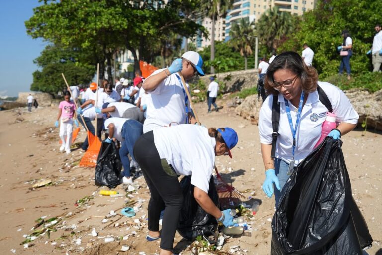 APORDOM realiza una jornada de limpieza en la Playa de las Tortugas de Santo Domingo