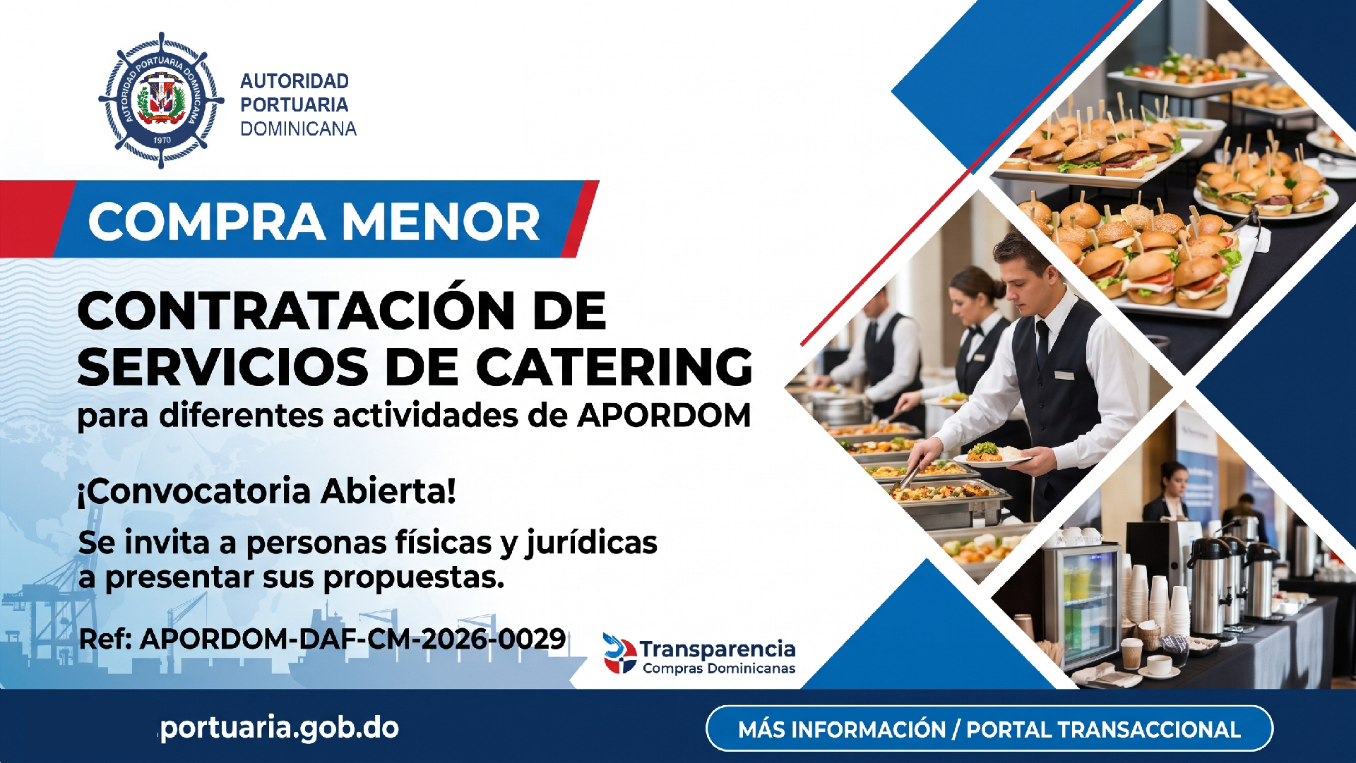 APORDOM-DAF-CM-2026-0029 "Contratación de servicios de catering para diferentes actividades de APORDOM."